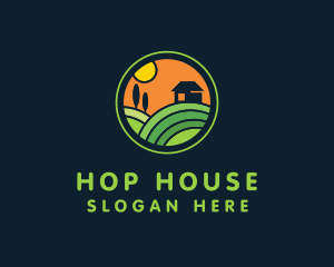 Stained Glass Farm House logo design