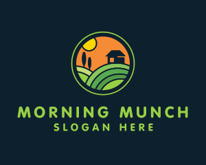 Stained Glass Farm House logo design