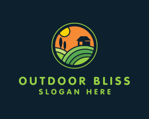 Stained Glass Farm House logo design