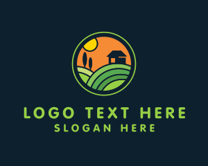 Scenic - Stained Glass Farm House logo design
