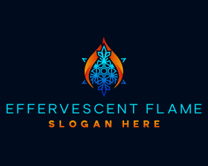 Flame Snowflake HVAC logo design