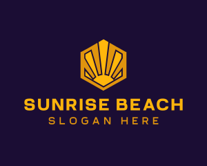 Sunrise Solar Hexagon logo design