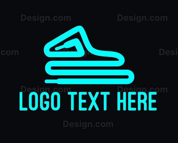 Neon Blue Shoelace Logo