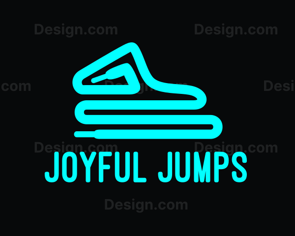 Neon Blue Shoelace Logo