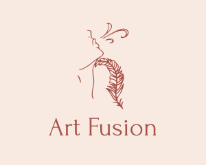 Woman Feather Line Art  logo
