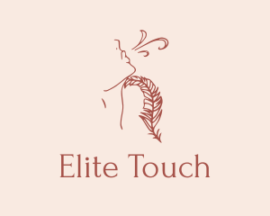 Woman Feather Line Art  logo design