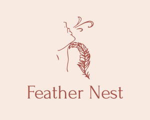 Woman Feather Line Art  logo