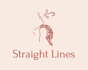 Woman Feather Line Art  logo design