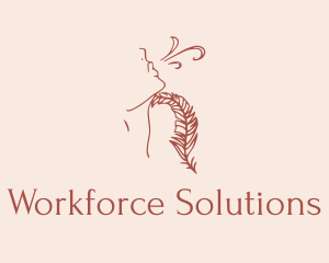 Woman Feather Line Art  logo design