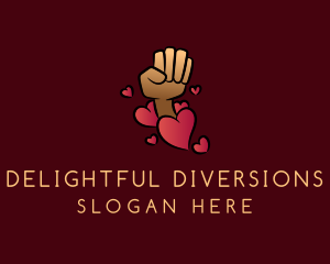 Fist Love Heart logo design