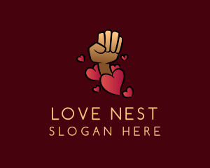 Fist Love Heart logo design