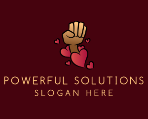 Fist Love Heart logo design