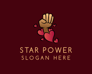 Fist Love Heart logo design