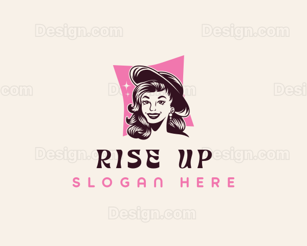 Retro Fashion Woman Logo