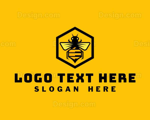 Hexagon Honey Bee Logo