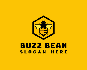 Hexagon Honey Bee logo design