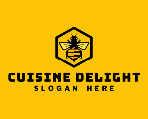 Hexagon Honey Bee logo design