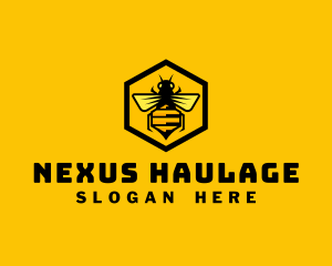 Hexagon Honey Bee logo design