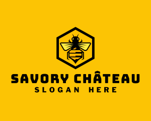 Hexagon Honey Bee logo design