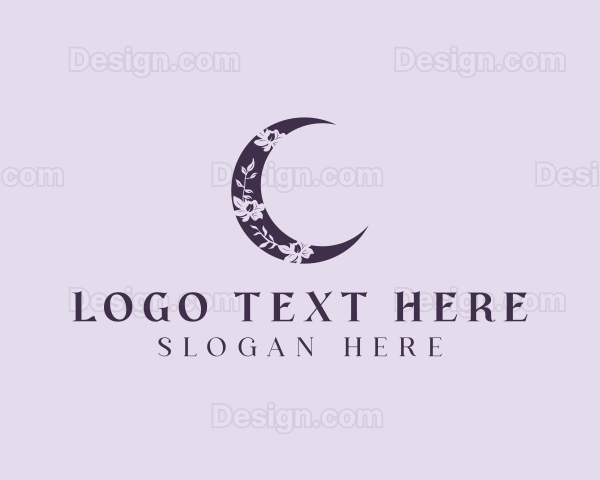 Floral Crescent Moon Logo