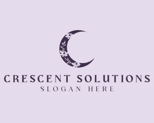 Floral Crescent Moon logo