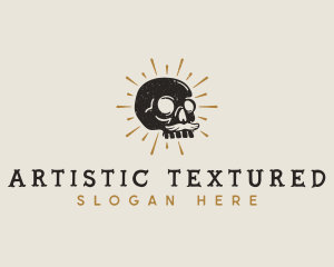 Hipster Skull Mustache logo design