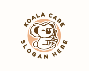 Koala Milk Tea Tapioca logo design