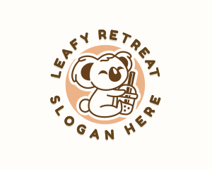 Koala Milk Tea Tapioca logo design