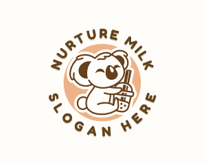 Koala Milk Tea Tapioca logo design