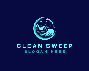 Cleaning Broom Housekeeping logo design