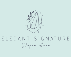 Elegant Crystal Leaf logo design