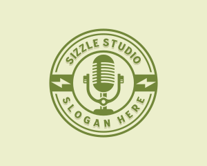 Microphone Podcast Studio logo design