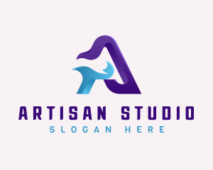 Multimedia Creative Letter A logo design