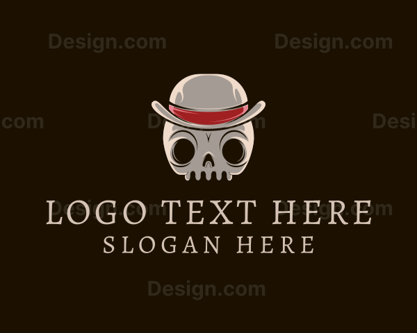 Retro Skull Hat Logo