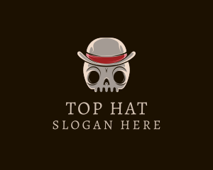 Retro Skull Hat logo design