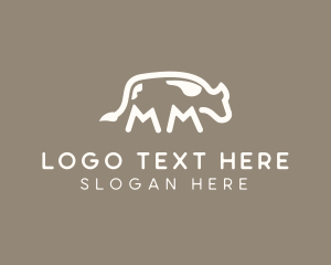 Cow Animal Letter MM logo