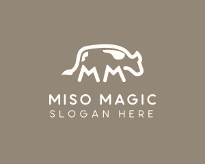 Cow Animal Letter MM logo design