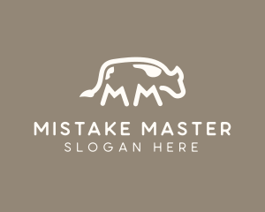 Cow Animal Letter MM logo design