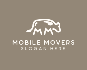 Cow Animal Letter MM logo design