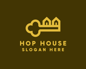 Yellow House Key  logo design