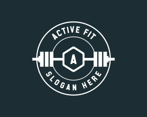 Barbell Weights Fitness logo design