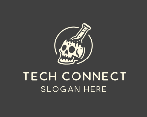 Skull Beer Bottle  Logo