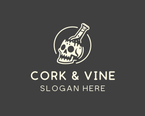 Skull Beer Bottle  logo design