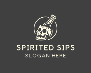 Skull Beer Bottle  logo design