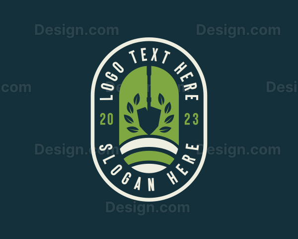 Shovel Lawn Care Landscaper Logo