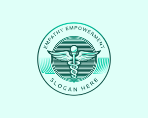 Medical Wing Caduceus logo design