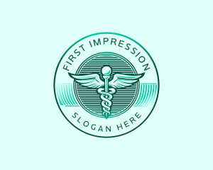 Medical Wing Caduceus logo design