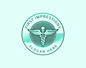 Medical Wing Caduceus logo design