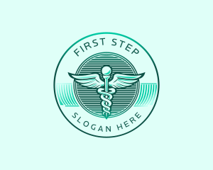 Medical Wing Caduceus logo design