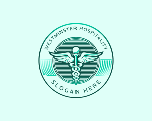 Medical Wing Caduceus logo design